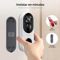 BOTSLAB 2K Wireless Doorbell with Head-to-Toe View