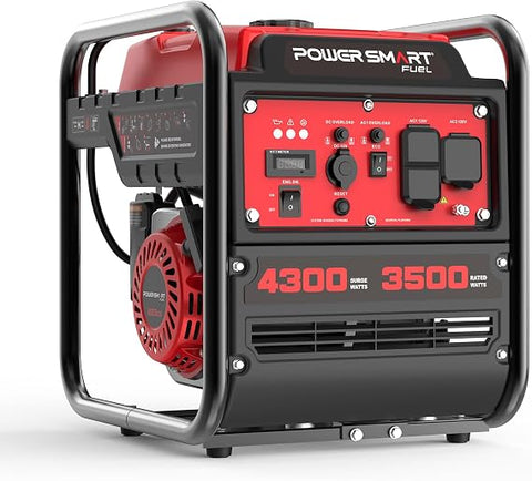 PowerSmart 4300 Watt Portable Generator with Inverter Technology, 223cc 4-Stroke Gas Powered Engine, Gas Generator for Home Use, Camping, Emergency