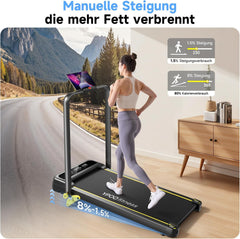 Folding Incline Treadmill 140kg, 2.5HP