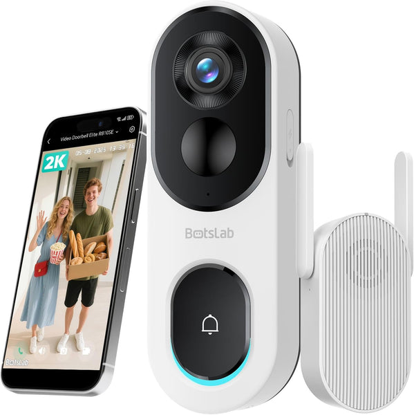 BOTSLAB 2K Wireless Doorbell with Head-to-Toe View