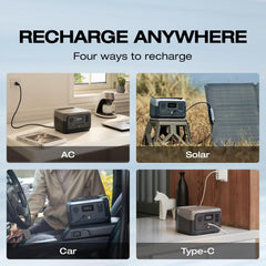 EF ECOFLOW Portable Power Station RIVER 2, 256Wh 300W | 1 Hr Fast Charging, LFP Battery,Up to 600W Solar Generator for Outdoor Camping/RVs