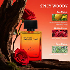 Ycz Love's Red Flame Eau De Parfum For Men, 1.7 Fl Oz