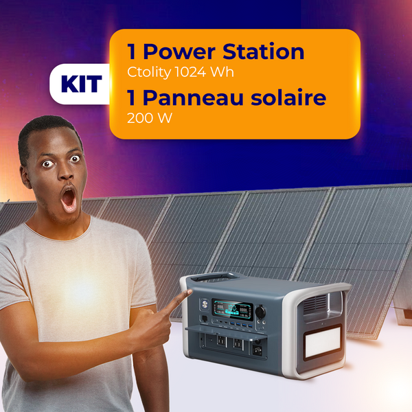 Kit Ctolity power station 1024Wh + Ctolity Panneau Solaire 200W
