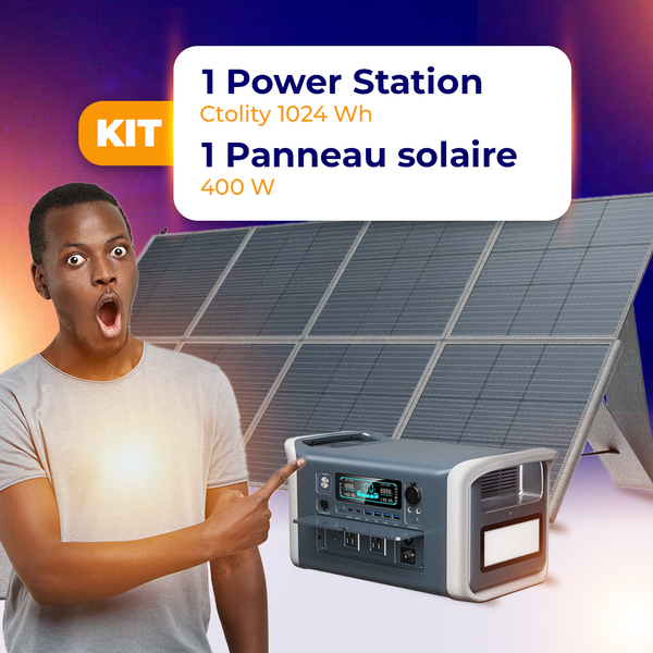 Kit Ctolity power station 1024Wh + Ctolity Panneau Solaire 400W