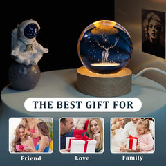 Creative 3D Deer LED Crystal ball USB interface