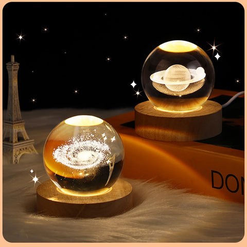 Starry Crystal Ball Night Lamp Creative Universe 3DGlowing