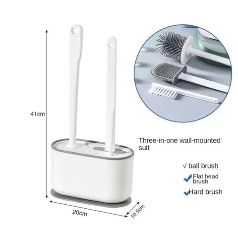 Toilet Brush Silicone Free Wall Mounted Multi-functional