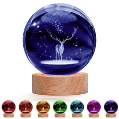Creative 3D Deer LED Crystal ball USB interface