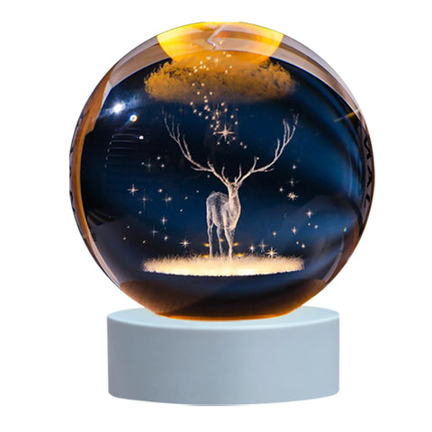 Creative 3D Deer LED Crystal ball USB interface