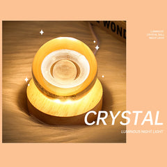 Starry Crystal Ball Night Lamp Creative Universe 3DGlowing