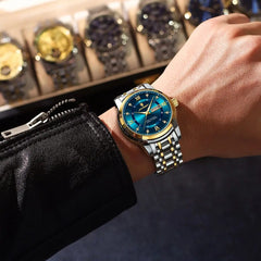 Watch for Man Elegant Date Week Waterproof Luminous Men Watch Quartz Stainless