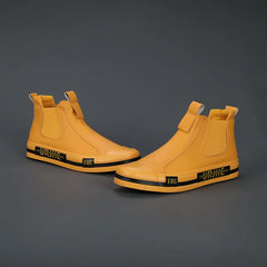 Men Fashion Yellow High Top Shoes