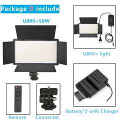 Nagnahz U800+ LED Video Light Photo Studio Lamp Bi-Color