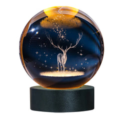 Creative 3D Deer LED Crystal ball USB interface