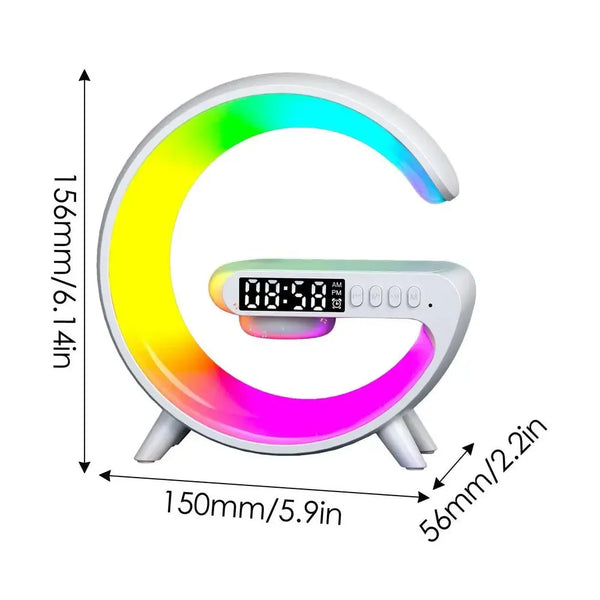 G Speakers Alarm Clock Lamp With Wireless Charger