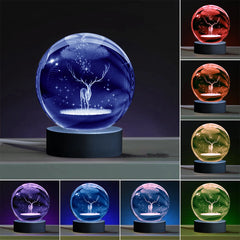 Creative 3D Deer LED Crystal ball USB interface