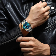 Watch for Man Elegant Date Week Waterproof Luminous Men Watch Quartz Stainless