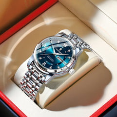 Watch for Man Elegant Date Week Waterproof Luminous Men Watch Quartz Stainless