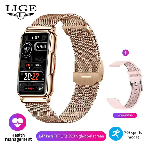 Smart Watch Women and Men Bluetooth Connected Phone Music Fitness