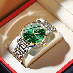 Watch for Man Elegant Date Week Waterproof Luminous Men Watch Quartz Stainless