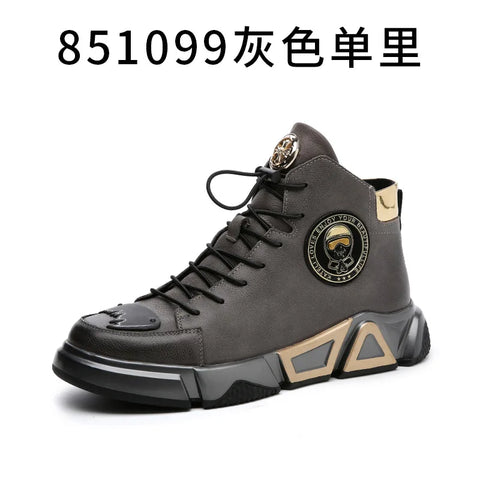 High-top Men's Shoes Leather  Ankle Boots Autumn and Winter