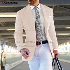(One Blazer) Formal Pink Suit Blazers for Men