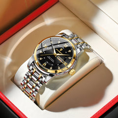 Watch for Man Elegant Date Week Waterproof Luminous Men Watch Quartz Stainless