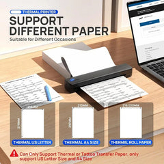 Portable inkless thermal printer
