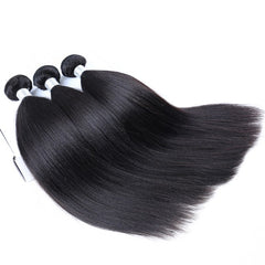 Human Hair Brazilian Hair Weave Bundles With Closure