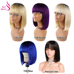 Human Hair Wigs 1B/Blond For Women