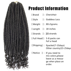 Goddess Hair Locs Crochet Braids 18inch Soft Dreads