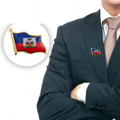 North Haiti Flag Lapel Pin Metal Enamel Brooches and Pins Backpack
