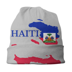 Haiti Map Flag Bonnet Femme Hip Hop Knitted Hat For Men Women