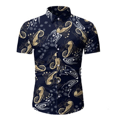 New Men's Short Sleeve Printed Shirts Male