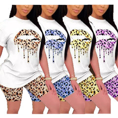 Tracksuit for Women Summer Clothing Lips Short