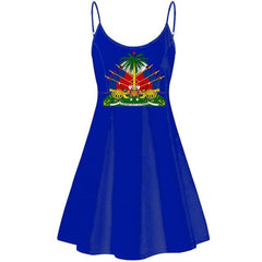 Haiti Flag Print Women Beach One Piece
