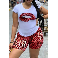 Tracksuit for Women Summer Clothing Lips Short