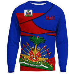Emblem Flag Caribbean Sea Haiti Island Retro Pullover Men/Women