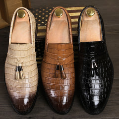 Men's Crocodile pattern Dress Leather