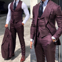 Tuxedos Suits Slim Fit Bridegroom For Men 3 Pieces