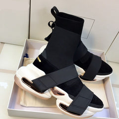 2021 new elastic boots, high top sock shoes
