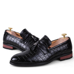 Men's Crocodile pattern Dress Leather