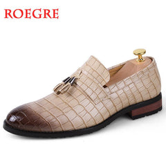 Men's Crocodile pattern Dress Leather