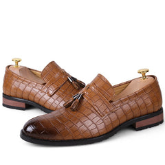 Men's Crocodile pattern Dress Leather