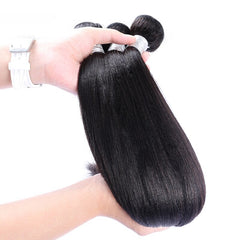 Human Hair Brazilian Hair Weave Bundles With Closure