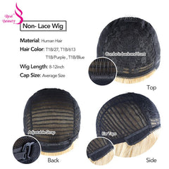 Human Hair Wigs 1B/Blond For Women