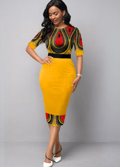 Hot Ladies Fashion Half Sleeve Dress Women Elegant