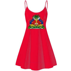 Haiti Flag Print Women Beach One Piece