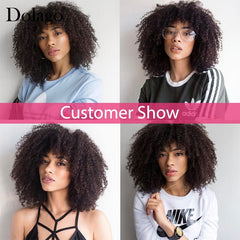250 Density Afro Kinky Curly Lace Front Human Hair
