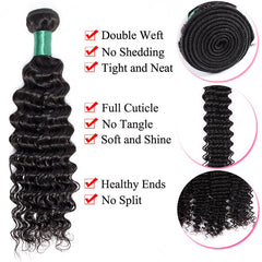 Human Hair Bundles Deep Wave Hair Bundles